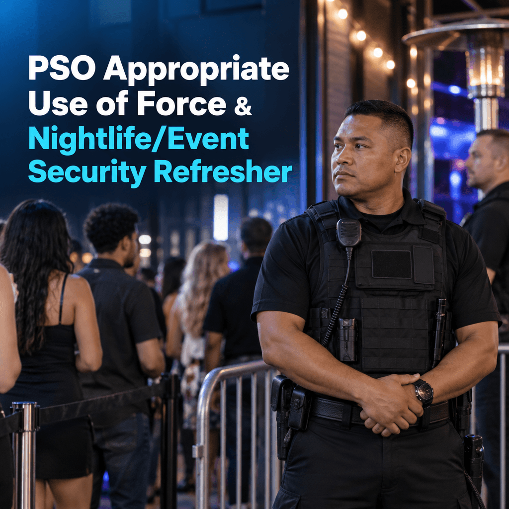 PSO Appropriate Use of Force & Nightlife/Event Security Refresher